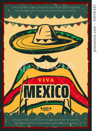 Viva Mexico retro poster for Cinco de Mayo holiday Viva Mexico retro poster for Cinco de Mayo holiday 39446387