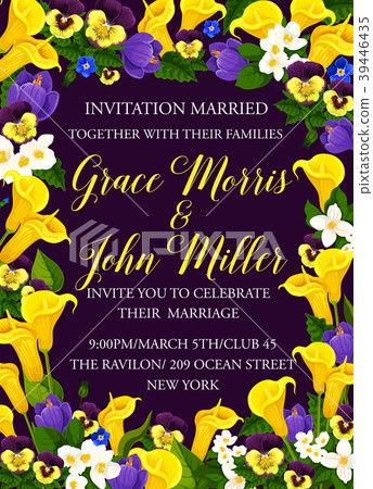 Vectorwedding party invitation card of flowers Vectorwedding party invitation card of flowers 39446435