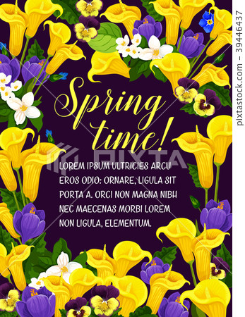Vector springtime floral poster of flowers Vector springtime floral poster of flowers 39446437