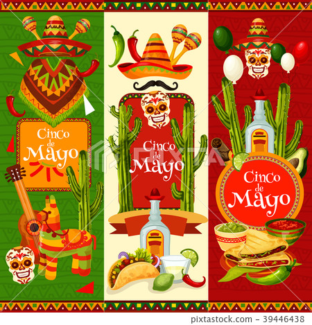 Cinco de Mayo banner for mexican party invitation Cinco de Mayo banner for mexican party invitation 39446438