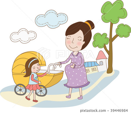 Pregnant woman's day illustration, vector, illustration 39446984