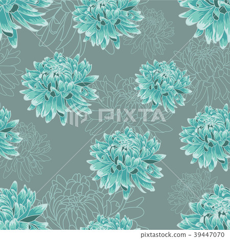Seamless  floral pattern with chrysanthemums  39447070