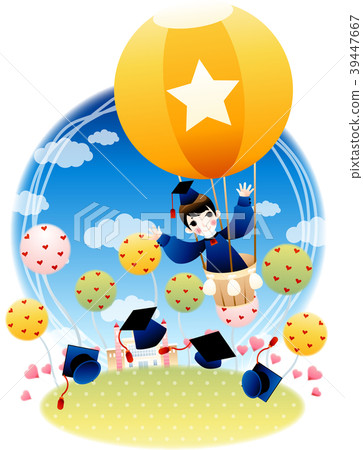 Graduation illustration, vector, illustration 39447667