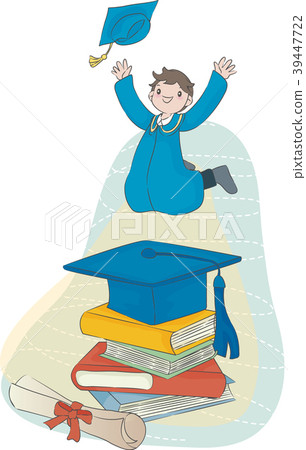 Graduation illustration, vector, illustration 39447722