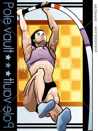 Pole Vault illustration, vector, illustration Pole Vault illustration, vector, illustration 39449294
