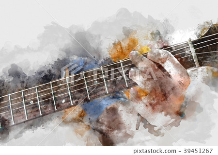 guitar watercolor