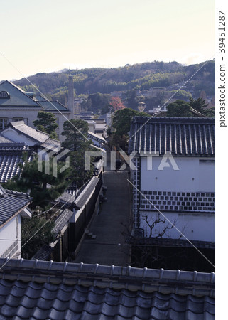 Townscape of Kurashiki and rickshaw 39451287
