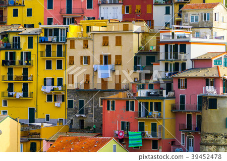 Colorful houses in Manarola, Cinque Terre - Italy 39452478