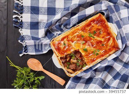 Beef and Mushroom Pie in baking dish 39455737