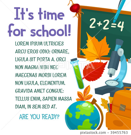 Back to School vector autumn education poster 39455763