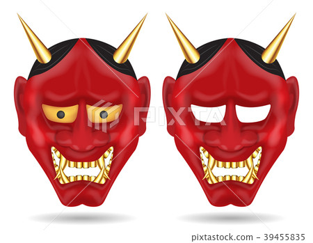 japan oni mask or giant demon mask vector 39455835
