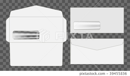 Envelope die cut mock up template Vector illustrat 39455836