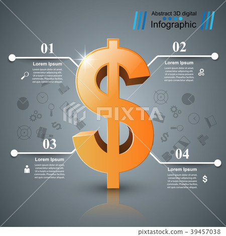 Business Infographics. Dollar, Money icon. Business Infographics. Dollar, Money icon. 39457038