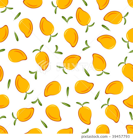 pattern with mango and leaves 39457793