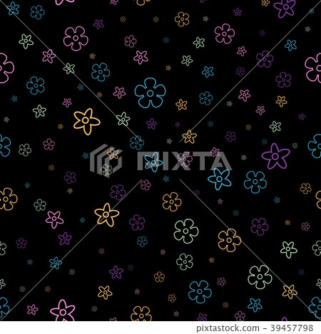 floral pattern on black floral pattern on black 39457798
