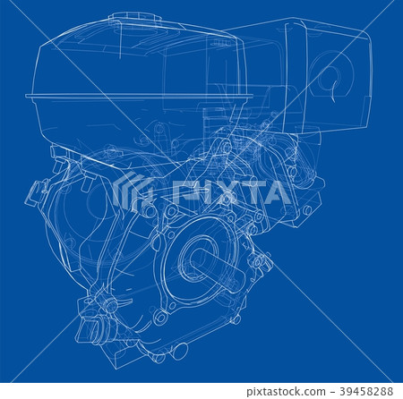 Engine sketch. 3d illustration Engine sketch. 3d illustration 39458288