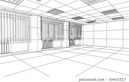 Interior sketch. 3d illustration Interior sketch. 3d illustration 39458357