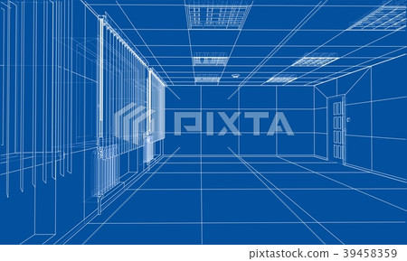 Interior sketch. 3d illustration Interior sketch. 3d illustration 39458359