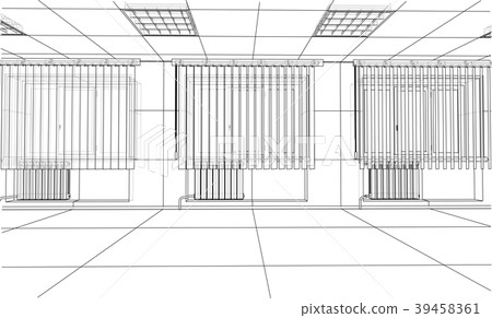 Interior sketch. 3d illustration Interior sketch. 3d illustration 39458361