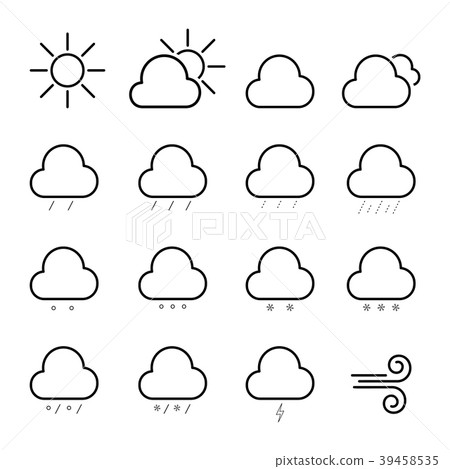 Set of simple forecast line icons 39458535