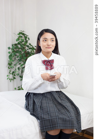 Uniform high school student bedroom morning Uniform high school student bedroom morning 39458889