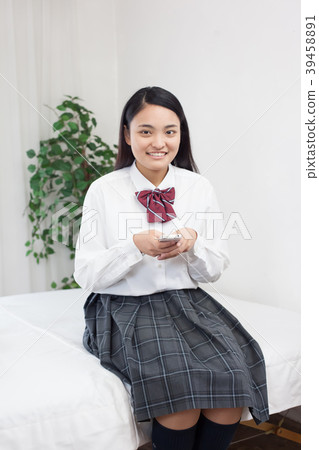 Uniform high school student bedroom morning Uniform high school student bedroom morning 39458891