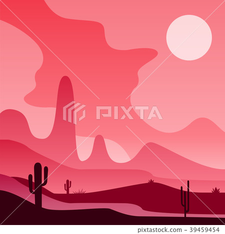 View on Mexican or American desert with cactus View on Mexican or American desert with cactus 39459454