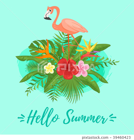 Summer design for season postcard 39460423