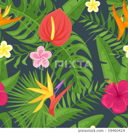 cartoon style summer seamless pattern 39460424