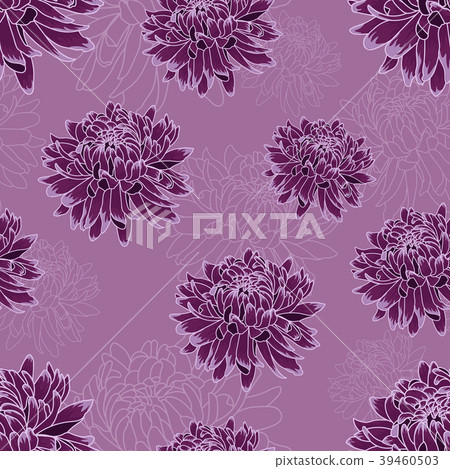 Seamless  floral pattern with chrysanthemums  39460503