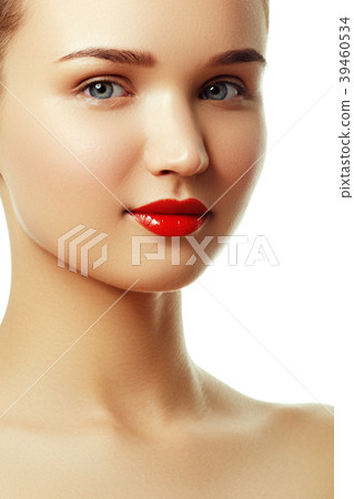 Cosmetics and makeup. Woman's face with vivid make 39460534