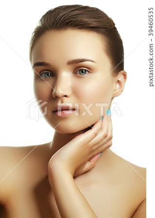Cosmetics and makeup. Woman's face with vivid make Cosmetics and makeup. Woman's face with vivid make 39460535