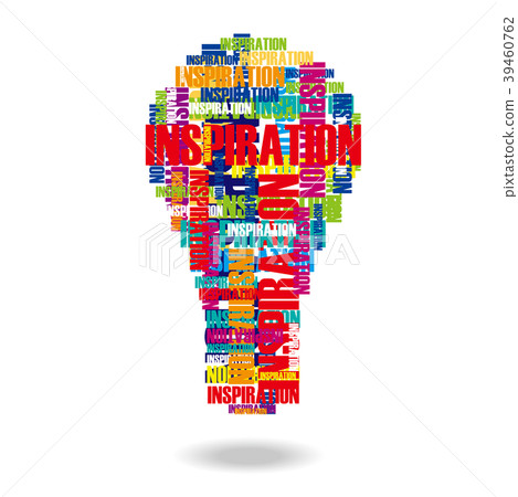 Illustration of a light bulb made of inspirational characters | Illustration 39460762