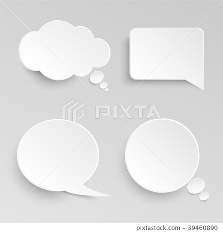 four white paper bubble for speech on gray  four white paper bubble for speech on gray  39460890