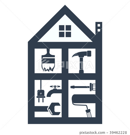Housing maintenance silhouette 39462228