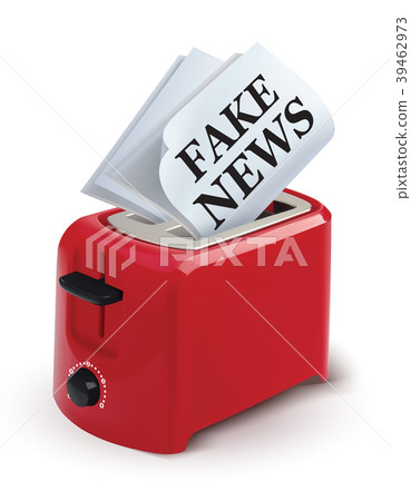 Toaster with a newspaper isolated on white.  39462973