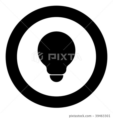 Bulb icon black color in circle 39463301