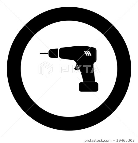 Screwdriver icon black color in circle 39463302