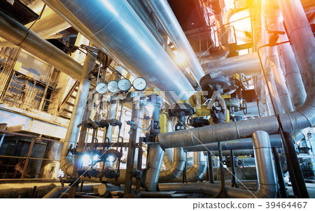 Industrial zone, Steel pipelines, valves  ladders 39464467