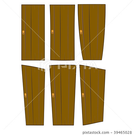 wooden door  set vector symbol icon design. 39465028