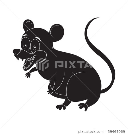 Cartoon opossum rodent silhouette isolated 39465069