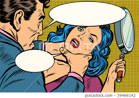 Family violence, the husband yells at his wife 39466142