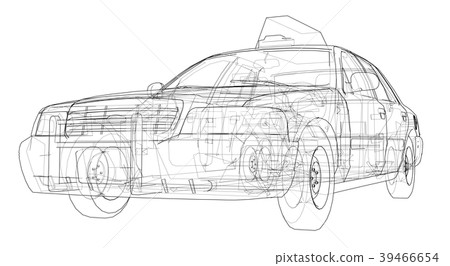 Taxi outline drawing Taxi outline drawing 39466654