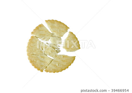 butter cracker cracked on white background 39466954