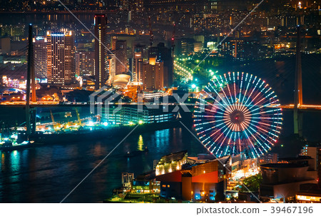 Aerial view of the Osaka Bay harbor area 39467196