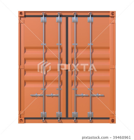Brown ship cargo container side view Brown ship cargo container side view 39468961