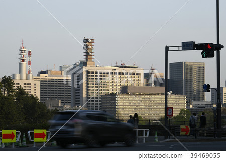 日本的東京都市風景從半藏門一側，看Kasumigaseki的政府辦公室的方向 39469055