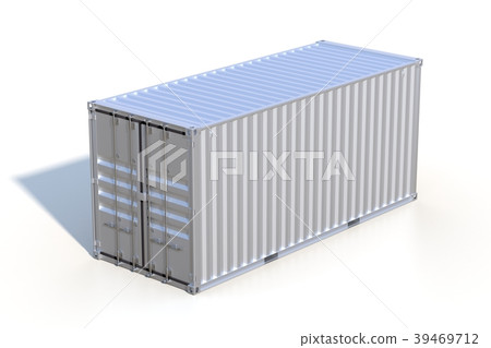 Brown ship cargo container side view 20 feet 39469712