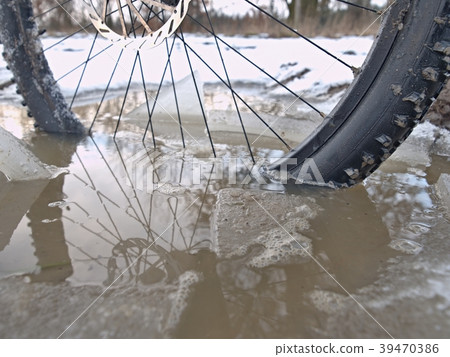 Bike drowned in muddy pool within winter trip Bike drowned in muddy pool within winter trip 39470386