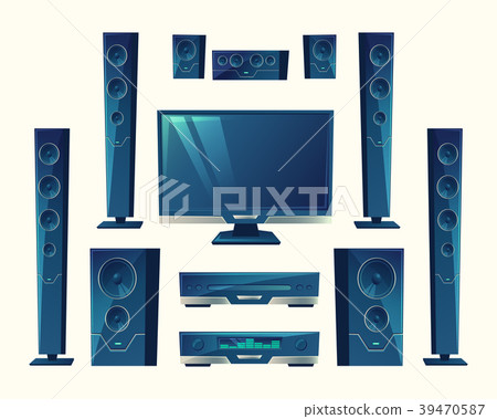 Vector home theater, acoustic equipment, stereo Vector home theater, acoustic equipment, stereo 39470587